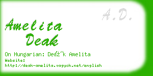 amelita deak business card